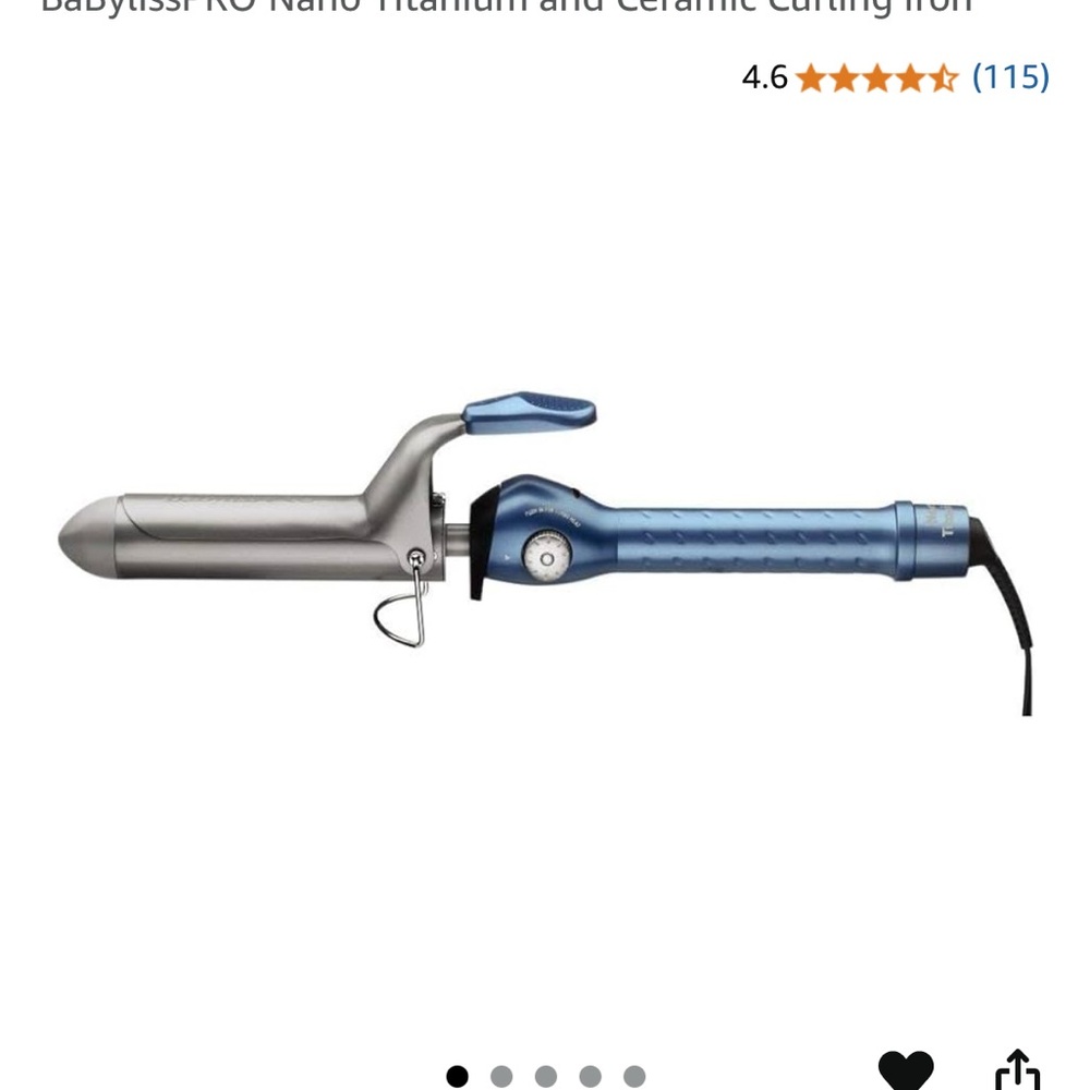 BaBylissPRO Nano Titanium Curling Iron - Blue and Silver 1 1/4 inches